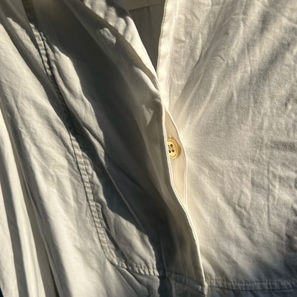 Guess Marciano Crisp White Cotton Shirtdress | Button-Down Bib-Front Dress | S - Picture 13 of 14